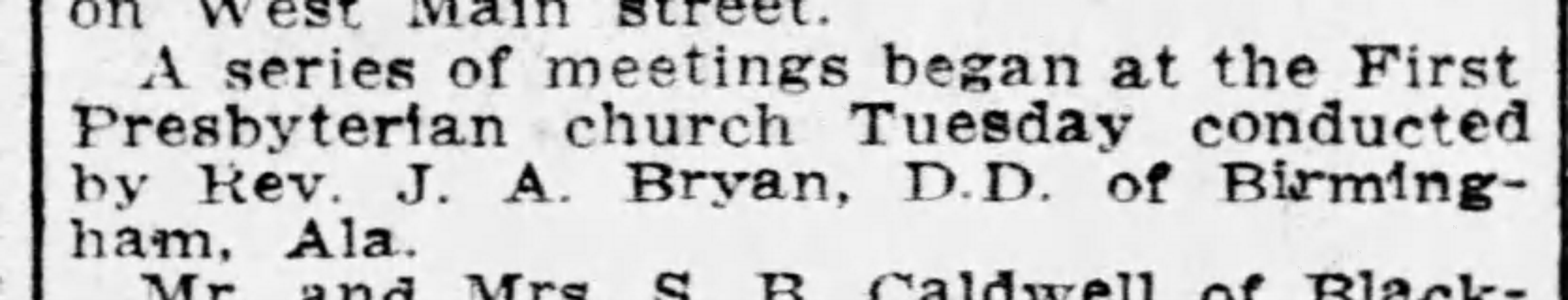 Series of Meetings (Bartow FL)